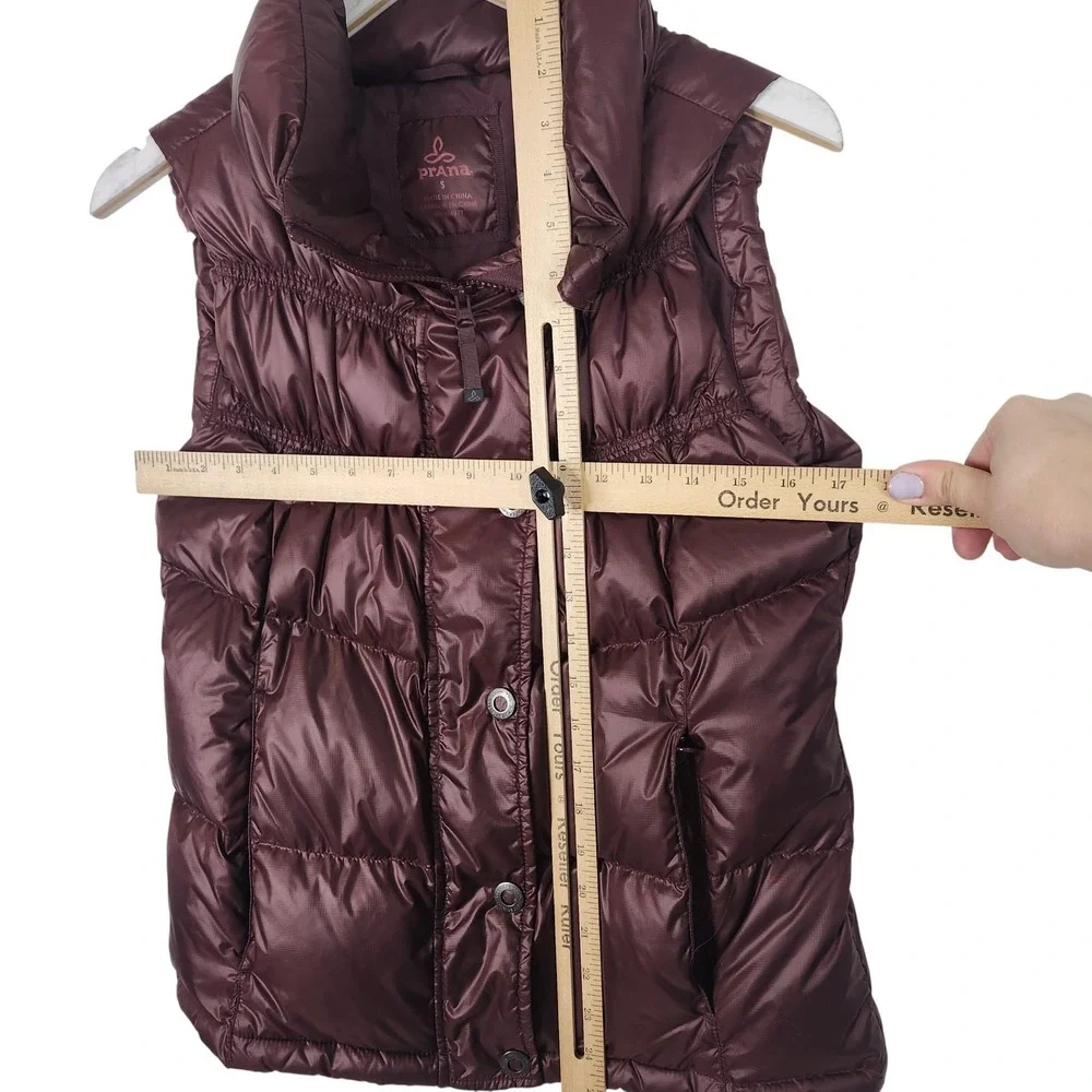 PrAna Milly Vest Womens Small Quilted Down Puffer High Collar Zip‎ Pockets